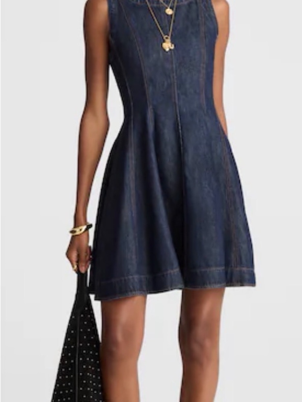 NWT - Airy Denim Circle Mini Dress in Rinse Wash - Picture 2 of 9